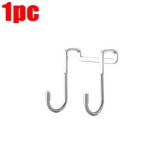 후크 펀칭 더블 주방 욕실 캐비닛 도어 백 타입 코트 수건 보관 걸이, 색상: 1. 1pcs