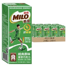 MILO 美祿 經典原味巧克力麥芽飲品, 198ml, 24瓶
