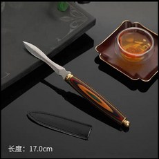 茶道配件 功夫茶具 不鏽鋼茶鏟 茶刀, 花木銀白, 1個