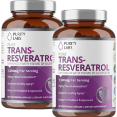 Purity Labs 퓨리티랩스 트랜스 레스베라트롤 1350mg 호장근 베지캡슐, 90회분, 2개
