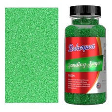 Bakerpan 스프링클 데코 장식 베이커팬 핑크 샌딩 슈가 베이킹 및 쿠키 장식을 위한 5온스 식용 설탕 케이크 칵테일용 산, 초록, 1개