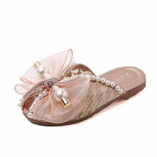 小不點兒 蝴蝶結 兒童包頭拖鞋 2023夏新款 韓版魚嘴水鑽一字拖