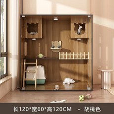 빌라 캣케이지 타워 케이지 반려묘 아파트 하우스, M. 12060120 호두 색상, A. 패키지없이 설치, 1개