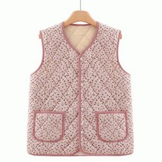 할머니조끼 겨울옷 실내복 따뜻한 보온성 패션 여성패션 꽃무늬조끼 겨울조끼