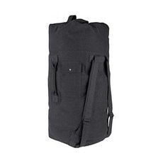 No 백 is Better! Buy the Farm 블루 2 스트랩 Top Load 밀리터리 더플 - XL Heavy Army 면 캔버스 – A GREAT 남녀공용 여행 가방, 블랙