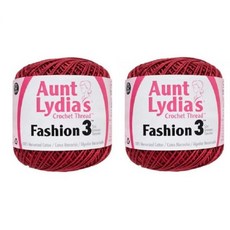 Aunt Lydia's 크로셰 실 - 사이즈 3 - (2팩) 스칼렛, Aunt Lydia's 크로셰 실 - 사이즈 3 - (