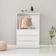 아트박스/인터데코 아이전용 오픈형 옷장 겸 행거 서랍장 80cm P0000OGN, 민트