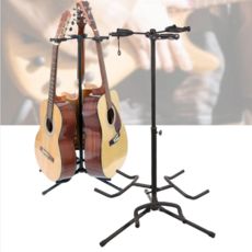 기타 거치대 접이식 휴대용 3단 기타 스탠드 높이 악기 보관함 지지대, 3단 기타받침대