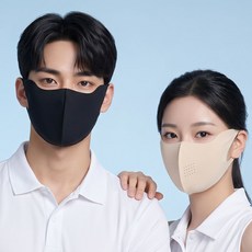 스탠다드엔 자외선차단 스포츠 쿨링 골프 마스크, 블랙, 1개