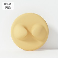 柔光小舖 貓狗罐頭矽膠密封蓋 開罐器 湯匙 貓耳造型寵物保鮮蓋, 罐頭蓋 黃, 1個