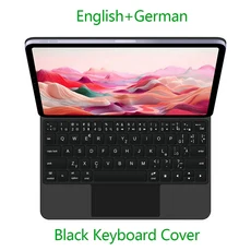 아이패드 에어 11인치 M4 M3 2026용 백라이트 매직 키보드 케이스 M2 6세대 멀티터치 스마트 폴리오, 03 아이패드 프로 11, 19 Black-German
