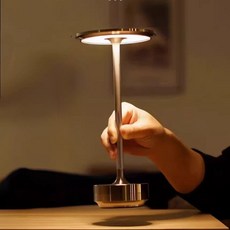 무선 무드등 식탁 충전식 터치 조명 스탠드 감성 침실 테이블램프 인테리어 디밍 LED, UFO골드 1200mAh