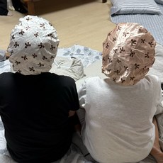 방수샤워헤어캡 리본포인트 사우나머리커버