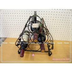 ︵House傢飾︵可提式三角形鍛鐵六瓶酒架【限量款/新發售】，穩固耐用，方便移動，品味生活, 1個