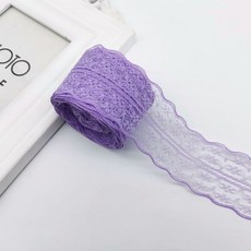 레이스천 밑단 원단 부자재 리본끈 4.5cm 10M, 1개, 29#라일락
