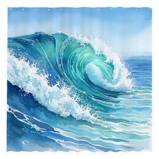 FunnyTREE 트리 CUT 컷e BEACH 비치 Ocean Shower Curtain 72\"x72\" (Hooks Not Included) - EASY 이지 CARE 케어 W