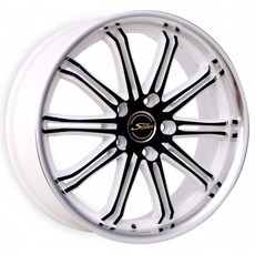 【FK鋁圈】17吋 5/108 HS191 白底面陽極黑車邊, 1個