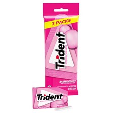 트라이던트 버블껌 츄잉 껌 - 79.8그램/3팩 Trident Bubblegum Chewing Gums - 2.816oz/3pk, 1개