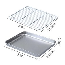 스테인레스 스틸 바베큐 트레이 플랫 섀시 다목적 이동식 냉각 세트 주방 Nonsti 케이크, Large 2nd floor