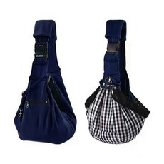 寵物外出摺疊斜背包 貓狗便攜背包 帶網兜, 深藍色 可移動肩墊加底板卡扣寵, 1個