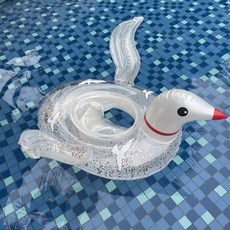 動物造型兒童充氣游泳座圈 附把手, 海綿底白鴿子帶頭坐艇