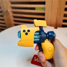 卡通小號聲光槍 音樂電動小手槍 迷你八音槍 兒童聲光音樂電動小手槍 燈光音樂男孩玩具, 黃色, 1個