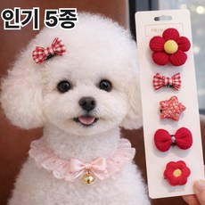 [빗살핀]도치코 반려동물 고양이 강아지머리핀 헤어핀 빗살핀 악세사리, 1개, 레드5종