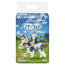 unicharm pet Mannerwear 禮貌帶 男犬用小型中型犬 藍色格紋 & 海軍藍格紋 禮貌帶, 1個, 42入, M
