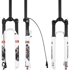 ZTZ MTB 에어 서스펜션 포크 2627529인치 산악자전거용 120mm 여행 거리 리바운드 조절 가능 QR 9mm 수동리모트 락아웃 XCAM 산악자전거 앞포크 초경량, 27.5 inch, White Remote Lockout