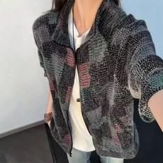 【復古慵懶風】立領衛衣 針織開衫 男款衛衣 潮牌外套 美式復古 高級感針織 七彩格子設計 春季穿搭 日常休閒必備