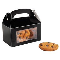 Fun Expess 15.2 x 17.8cm(6 x 7인치) 블랙 인쇄 용지 간식 상자 디스플레이 창 포함 - 12피스, Fun Expess 15.2 x 17.8cm(6 x 7