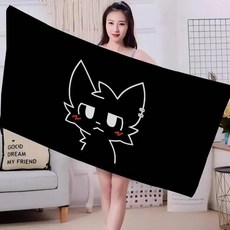 보이키서 실리 카툰 비치 타월 소녀들 화려한 색상의 목욕 건조 모래 요가 스파 짐 수영장