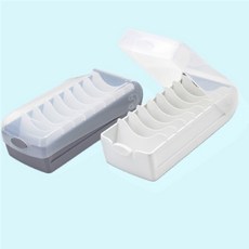 칸막이 조절 명함 보관함 명함정리함 투명케이스 그레이 아이보리 강템, 1개