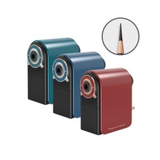 델리 7단 심조절 전문가용 빈티지 미술 연필깎이, 빈티지레드, 1개