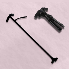 노인 접이식 5단 지팡이 부모님 보행보조 할아버지용 스틱 길이조절 스틱 휴대용 보행기구, 기본