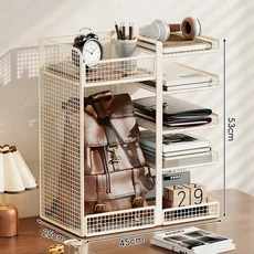 데스크탑 정리 선반 사무실 파일 책 다층 문서 스탠드 학생, 01 하얀색