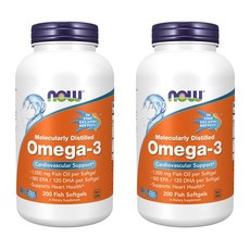 NOW Foods Omega-3魚油軟膠囊 360EPA 240DHA 1000mg, 200顆, 2罐