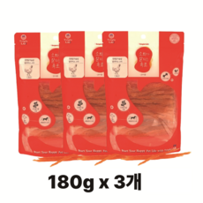 Triple LAB 강아지간식 소화가 잘되는 육포, 3개, 180g, 천연 닭가슴살 슬라이스 스틱