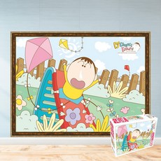 모두의취미 짱구 보짱 날아올라 150피스 일본캐릭터 직소퍼즐, 1개, 액자세트(엔틱골드)