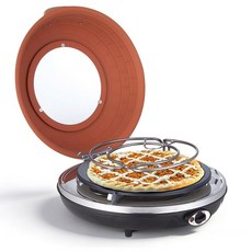 새츄 전기 피자 오븐 12인치 실내 조리대 1200W 메이커 세라믹 스톤 온도 조절 시야창 PM 05로 최대 800 F 가열