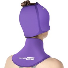 ComfiTECH 콜드 캡 및 넥 스 팩 랩 젤 콤보 헤드 경추용 케어 패키지 퍼플, Purple