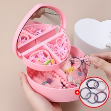 노바리스 머리끈 악세사리 보관 미니 보석함, 1개, 핑크