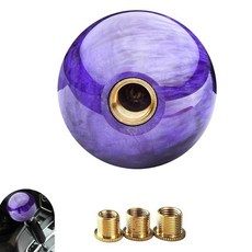 MOXRUQ 자동차 라운드 볼 시프트 손잡이 1개 수정 맞춤형 네뷸라 기어 헤드 수동 또는 전기 손잡이 어댑터 3개 대부분의 자동차에 범용 (퍼플) 246005, 퍼플