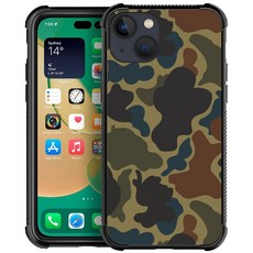 DJSOK 아이폰 14 H 닌자 도그 호환 케이스 네 모서리 충격 방지 보호 소프트 TPU 범퍼 및 하드 PC 패턴 백 케이스 아이폰 14용, 클래식 위장, 1개