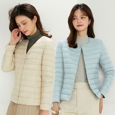 JUSTFEELING 얇은 패딩 점퍼 노카라 숏 자켓 빅사이즈 슬림 방한 캐주얼 데일리 잠바 D10U