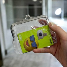 여행용 투명 동전지갑 똑딱이 파우치 PVC 미니 코인펄스 엔화 수납 지갑 소형