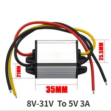 차량용 전원 공급 장치 전압 컨버터 벅 스텝 다운 모듈 DC to DC 컨버터 12V 24V-3V 3.3V 3.7V 4.2V 5V 6V, 07 8V-31V  To 5V 3A, 1개