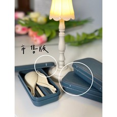 日式小麥秸稈四件餐具組 便攜餐具組 (湯匙 叉子 筷子 刀子) 可愛環保餐具, B3市售版-沉穩藍(四件組), 1個