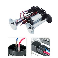 발통마켓 에어혼 12v 24v 화물차 크락션 나팔 자동차 빵빵이 바이크 뱃고동, 4개, 컨텐츠 참조