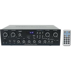 테크니컬 프로 RX400X4 1600W 4채널 블루투스 홈 오디오 수신기 8개의 스피커 전원 공급 USB/SD/AUX/RCA 입력 에코/지연이 있는 듀얼 마이크 엔터테인먼